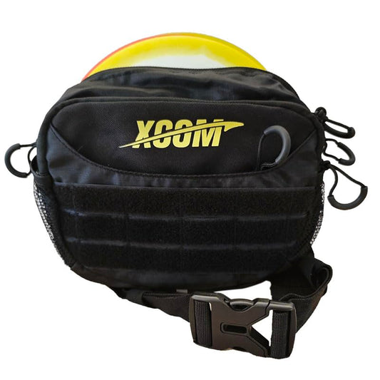 Disc Golf Starter Bag Waist Fanny, Basic Portable Waist Bag Storage for 3-5 Discs, with Adjustable Strap, 3 Zipped Pockets for Men, Women, Black