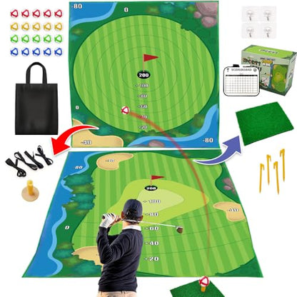 MHM's Ultimate Indoor Golf Chipping Game Mat - Premium Practice Mat - Ideal Golf Simulator for Home Use - style: Indoor Golf Chipping Game