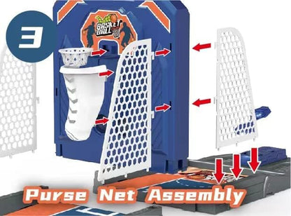 Desktop Basketball Arcade – Interactive Finger Shoot Game with Auto-Scoring & Portable Court | 24" Mini Hoop for Kids Adults Family Game