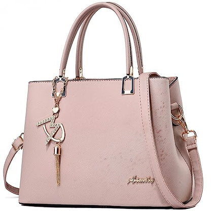 Womens Purses and Handbags Shoulder Bags Ladies Designer Top Handle Satchel Tote Bag - color: Dark Pink