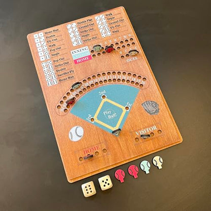 CBLKUS Baseball Dice Board Game,Fun Board Game with Dice,Wooden Baseball Games for Family,Party and Holiday Gatherings,Baseball Board Game Premium Version