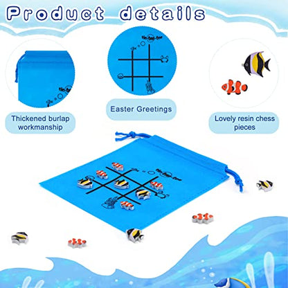 Sotiff 36 Set Tic Tac Toe Game Bulk for Kids Valentine's Day Gifts for Kids Tic Tac Toe with Bag Classroom Prizes Games for School Exchange Birthday Party Favor(5.9x7.9'', sea Animal) - style: Sea Animal