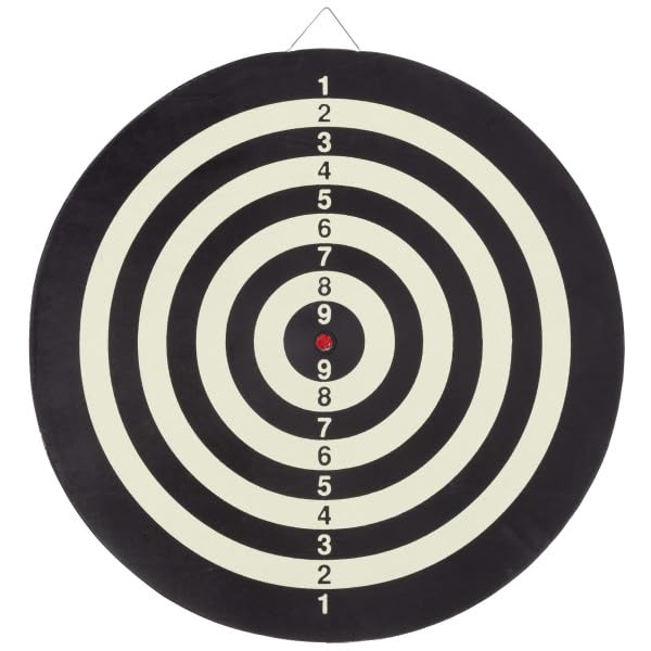 Dart Board – Tournament Sized Indoor Hanging Number Target Game for Steel Tip Darts – Dartboard with Mounting Hardware by Hey Play - size: 18"
