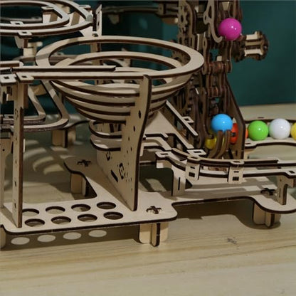 3D Wooden Puzzles Marble Run Set - Time Traveler Mechanical Model Kits with Motor, Brainteaser and Puzzle for Christmas/Birthday,Gifts for Adults and Teens to Build Combination - style: Time Traveler