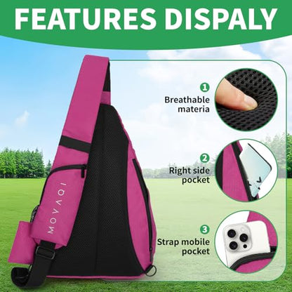 MOYAQI Disc Golf Bag with Retriever Holder and Storage Pockets, Disc Golf Backpack with 8-10 Disc Capacity, Padded Adjustable Strap and Back Panel, Lightweight and Durable - color: Rose pink