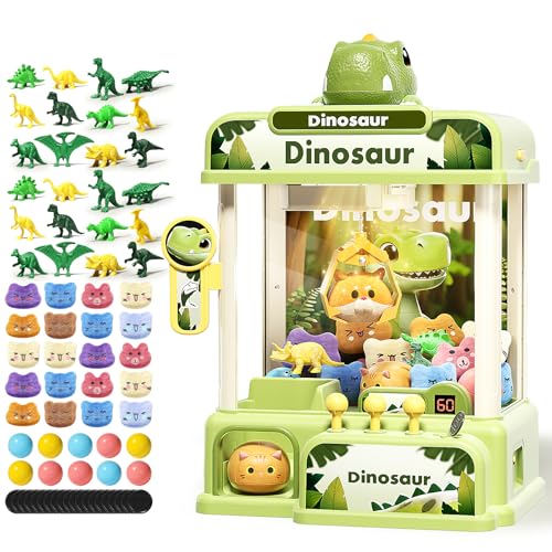 STACTCUTE 78PCS Large Dinosaur Claw Machine for Kids, No Assembly Required - Electronic Arcade Game with Music & Lights, Vending Machine Toy Prize Dispenser - Birthday Gift for Boys & Girls Age 3+ - size: Large