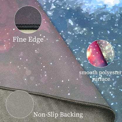USTIDE Large Gaming Chair Mat Soft Non-Slip Low-Pile Outer Space Rug Washable Starry Sky Floor Mat for Bedroom Living Room Noise Reducing Carpet for Kids Teen Adults 51"x51" - color: Navy/Red