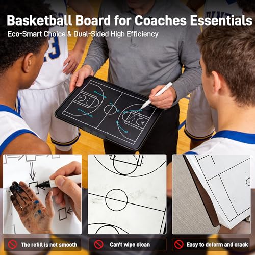 Electronic Basketball Coaching Board – 16 Inch Double-Sided Rechargeable LCD Writing Tablet & Dry-Erase Magnetic Tactical Board with Stylus Pen – Essential for Coaches Training & Game Strategy