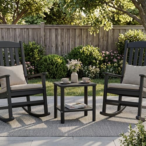 Outdoor Side Table, 2-Tier Small Outdoor Table, Waterproof & Weather Resistant Patio End Tables, Patio Furniture for Garden, Porch, Pool, Lawn, Backyard or Indoor - size: 1PC
