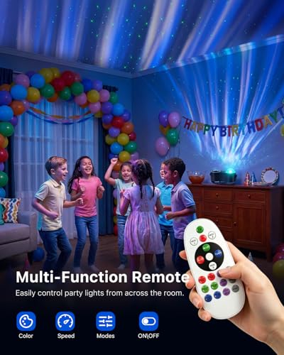 3-in-1 Disco Two Ball Lights with Magic Lamp Aurora Effect Sound Activation | Remote Control RGB Red & Green Beams, Karaoke Dance Party Ambient Lighting, Xmas and Halloween, Holiday Decor for Room, home