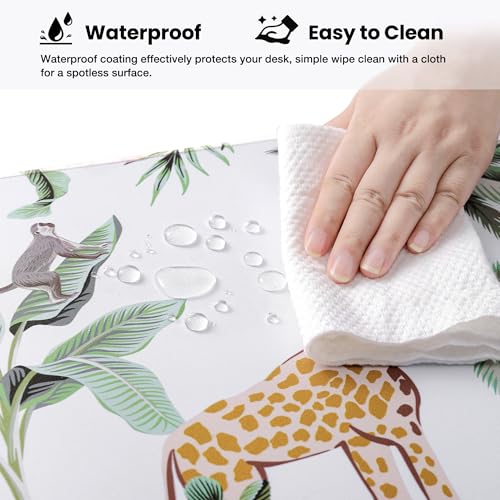ALOANES Waterproof Mouse Pad with Durable Stitched Edge, Gaming Keyboard, Non-Slip Rubber Base, Extended Desk pad for Gamer, Office& Home, Zoo Mousepad Large(27.6" x11.8"x0.12") - color: 03- Zoo, size: Large(27.6" x 11.8")