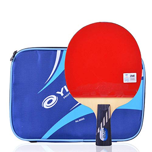 Professional Table Tennis Bat 5 Layers of Wood 2 Layers of Carbon Fiber Ping Pong Bat Suitable for Intermediate and Advanced/As Shown/Long Handle - size: Short handle