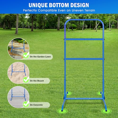 2PCS Ladder Toss Ball Game Set with Score Tracker, Adjustable Height (42.5''-53.5'') Portable Foldable Metal Frame & Stable Tripod Base with Carry Bag for Outdoor Backyard, Camping, Yard, Beach, Lawn