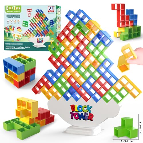 48 Pcs Large-Sized Balance Stacking Blocks Game - Perfect Toys for Kids & Family - Ideal for Family Fun and Stack Game Play