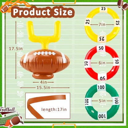 Football Goal Post Ring Toss Game Inflatable Football Post Ring Toss for Sports Birthday Party Game Day Tailgate Party Supplies