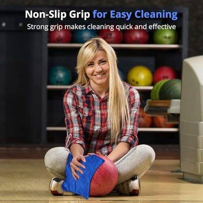 3-Pack Bowling Ball Cleaner Polishing Cloths – Oil, Scuff, and Belt Mark Cleaner - Restores Tack and Prolongs Lifespan of Ball - Microfiber Cleaning Cloth, 11.25"x11.25" Dirt Removal, Machine Washable