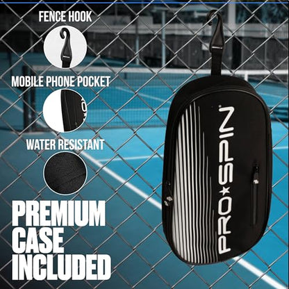PRO-SPIN Carbon Fiber Pickleball Paddles Set of 2 | Lightweight Pickleball Set with Indoor/Outdoor Balls and Bag – Durable Pickle Ball Paddle Gift for Men, Women & Families - color: 2-Player Set | White