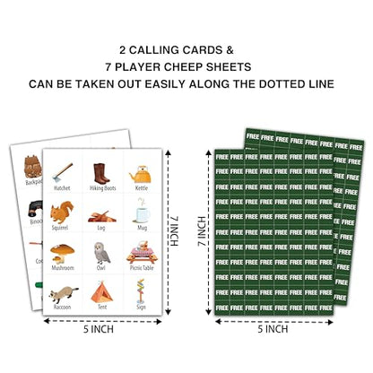 Camping Bingo Cards, Camp Bingo Games for 24 Players, Camp Adventure Games for Family Friends Large Group Activities, Hike Field Trip Holiday Party Favors Supplies Decorations(24) - style: Camping