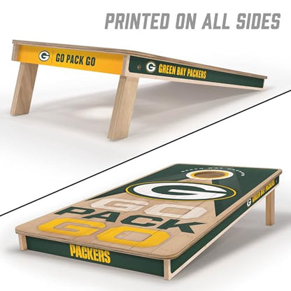 YouTheFan NFL 2' x 4' Slogan Series Professional Wood Cornhole Game - color: Green Bay Packers