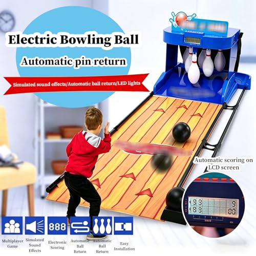 Indoor Bowling Ball Set Bowling Home Bowling Alleys, Family Bowling Game, Electronic Bowling Alley Game with Automatic Reset, for Children and Adults 3.5M - size: 3.5M