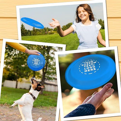 DISCOUNT PROMOS Frisbee Flying Discs in Bulk, 9.25 in. Fun Family Beach Game - color: - Custom -Translucent Blue, size: 10 flying discs