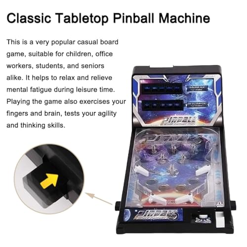 Arcade Tabletop Pinball Toy with Light and Sound Effects, Electronic Pinball Machine for Kids and Adults, Christmas Pinball Gifts with Digital Counter, Mini Pinball Machine Kit