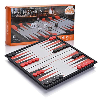 Magnetic Backgammon Board Game Set with Folding Board Travel Games for Kids and Adults