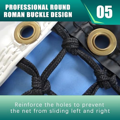 Professional Tennis Net 42FT Heavy Duty Nylon Net High Strength Non-Deforming Standard Replacement Tennis Net with 2 Fiberglass Dowels, Compatible with All Standard Outdoor Indoor Tennis Posts - style: Single-Layer Tennis Net
