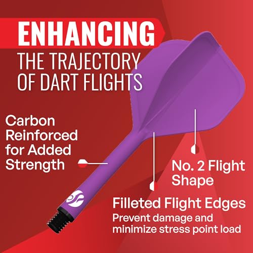 Shot! Darts Flight Deck One Piece Dart Flight and Shaft System, Reduced Deflections, Standard Shaped Flight (350 Micron) Available in Set of 3 - color: Purple, size: Medium