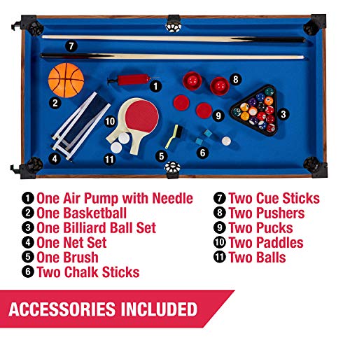 MD Sports 48 Inch 5-In-1 Combo Game Table, Multi