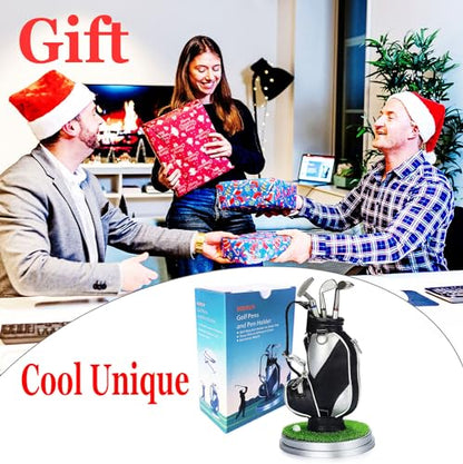 Golf Gifts for Men - Ideal Stocking Stuffers for Adults, White Elephant Gifts for Golfers, Dad, Him, Coworkers, Boss on Christmas & Birthday - Funny Golf Pen Holder, Home Office Decor Desk Accessories - style: Golf Bag
