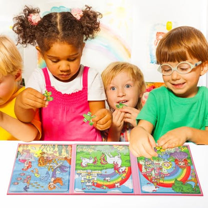 Kasfalci Magnetic Puzzles for Toddlers 3-5,36 Pieces Travel Puzzles Games for Kids,Airplane Car Road Trip Activities,Preschool Learning,Princess Magnet Toys for 3 4 5 6 Year Old Girls Birthday - color: Pink