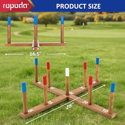 ropoda Ring Toss Game Extra Large 28" Yard Game for Kids and Adults with Stable Magnet Connection, Include 26 Easy-Throw Rings, Carry Bag, Scoreboard, Easy Set Up Outdoor Games for Adults and Family