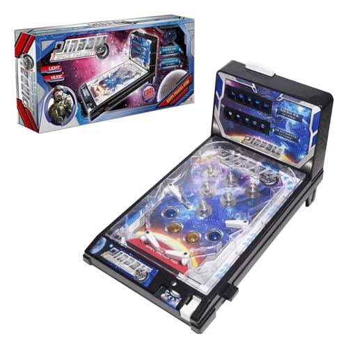 Mini Pinball Machine Electronic Tabletop Arcade Pinball Game Retro Desktop Birthday Pinball Gifts Toy with Light Sound Digital Scoreboard