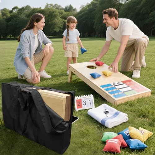 Cornhole Carrying Case for 4'x2' Regulation Boards – Heavy-Duty Cornhole Boards Bag with Padded Shoulder Strap & Industrial Zippers,Waterproof Tote for Outdoor Tailgate & Backyard Games
