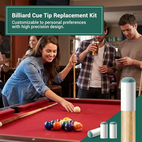 Bremorou 52pcs Slip On Pool Cue Tips Replacement Kit 4 Size Pool Stick Tips | Billiard Stick Tips No Glue for Snooker Pool Cues Chinese Black Eight American Nine Ball (9mm/ 10mm/ 12mm/ 13mm, 13pcs Each)