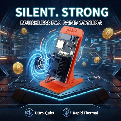 Bitaxe Gamma 601 Bitcoin Miner 1.2TH/s ASIC BM1370 Chip Solo Lottery BTC Miner 18W Low Power Consumption and OLED Display for Home Mining Orange - color: Orange