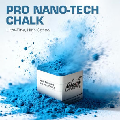 Banly Pool Cue Chalk, Nano Technology Billiard Chalk for Professional Tournament Standard, Low Dust, Super Dense, Suitable for Snooker/Pool/8-Ball - color: Blue-1pc