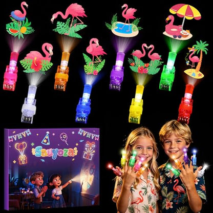 36 Pack Summer Flamingo Party Favors LED Finger Lights, Glow in The Dark Finger Flashlights for Kids Birthday Party Goodie Bag Stuffers, Tropical Themed Party Supplies - style: Flamingo