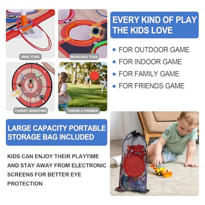 Bean Bag Toss & Ball Toss & Ring Toss,5-in-1 Outdoor Toys for Kids,Family Games for Kids and Adults,Gift for Christmas and Birthday