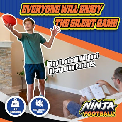 NERO SPORT Ninja Silent Football, Quiet Foam Football for Indoor & Outdoor Play, Soft Sound-Absorbing Design, Easy-Grip Textured Surface with Raised Laces, Lightweight Training & Family Fun