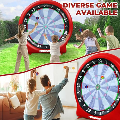 Giant Inflatable Dartboard, Kick Darts Outdoor Indoor Soccer Dartboard Game Golf Dart Throw Darts with Pump, Giant Dart Board Target Yard Games for Kids & Adults 20+Games - style: Red Dartboard