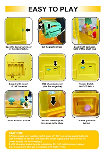 cxjoigxi Large Claw Machine for Kids Adults with Prizes, Adjustable Sound & Light, Mini Vending Machine, Electronic Arcade Crane Game, Candy Dispenser Toy for Girls Boys Birthday Gifts, Duck