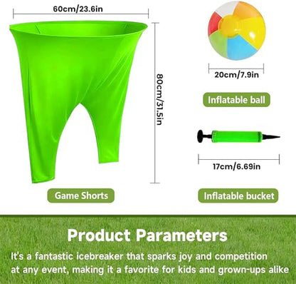 Granny Pants Yard Game – Outdoor Party Game Funny Lawn Game for Adults, Family Reunions & Group Events 4 Giant Pants with 36 Bouncy Balls & 4 Pumps Gift for Kids & Adults - size: Children Size (60 x 80 cm)