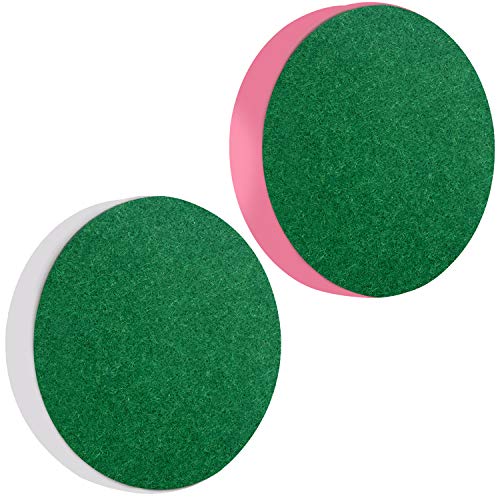 ONE250 Air Hockey Pushers and Red Air Hockey Pucks, Goal Handles Paddles Replacement Accessories for Game Tables (4 Striker, 4 Puck Pack) - color: Pink & White