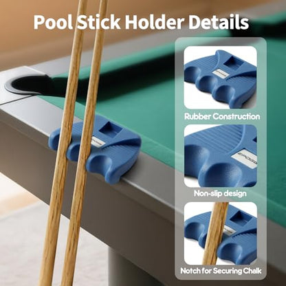 Pool Cue Holder for Table, Cue Stick Holder Pool Cue Holder Portable Weighted Billiard Cue Rack with Chalk Holder Blue (3 Holes) - style: 3 Holes-Blue
