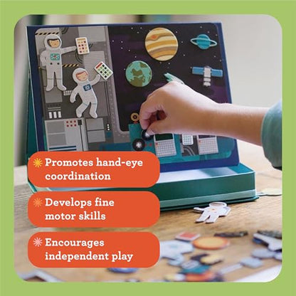Petit Collage: Animal Friends Magnetic Game Board with Mix & Match, Ideal for Ages 3+, Includes Mag Play Scene Treehouse Party, 74 Count - color: Mag Play Scene Treehouse Party