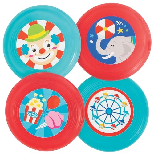 Fun Express Mini Carnival Flying Discs - Toys for Parties, Events, and Outdoor Fun - Perfect for Giveaways and Goodie Bags - 72 Pieces