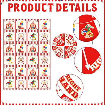 Civaner 3 Pcs Carnival Party Game for Kids with Spinner Carnival Conversation Party Twist Poses Mat Game with Conversation Mat Spinner for Classroom School