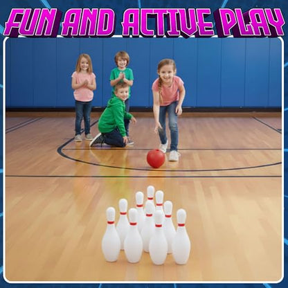 Kids Bowling Set - 10 White Plastic Pins & 2 Lightweight Bowling Balls - Family Fun Indoor & Outdoor Toddler Bowling Set Game for Boys & Girls, Educational & Active Play Toy, Birthday Gift Ages 3+ - color: Classic Bowling Ball Set